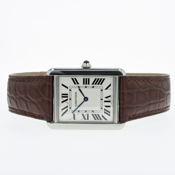 Cartier Tank Solo Quartz Large Silver Dial Stainless Steel W1018355 2715