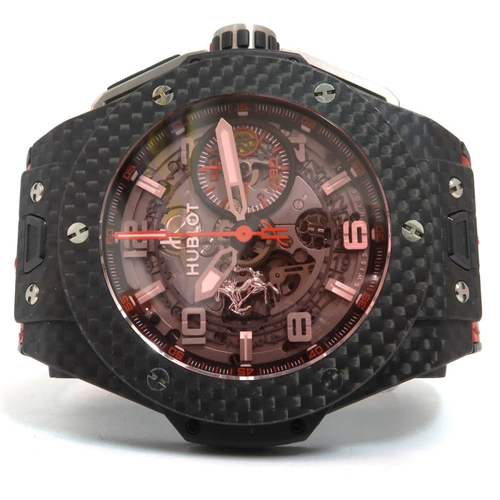 Hublot Big Bang Unico Ferrari Carbon Fiber Skeleton Red Crystal 401.QX.0123.VR