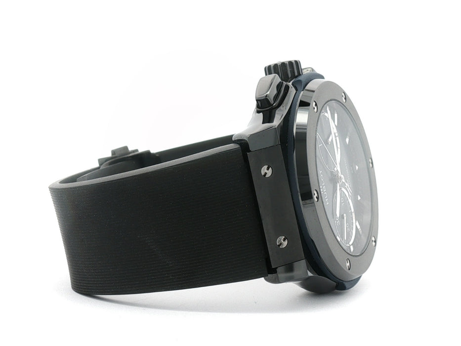 Hublot Classic Fusion Blue Dial Black Ceramic Chronograph 45MM 521.CM.7170.LR