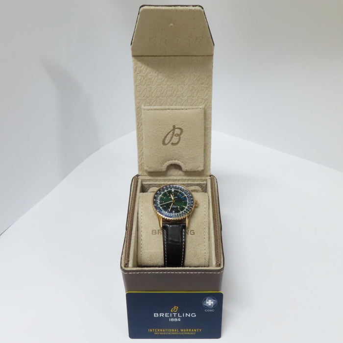 Breitling Navitimer Automatic Green Dial Solid 18kt Rose Gold 41mm R32310