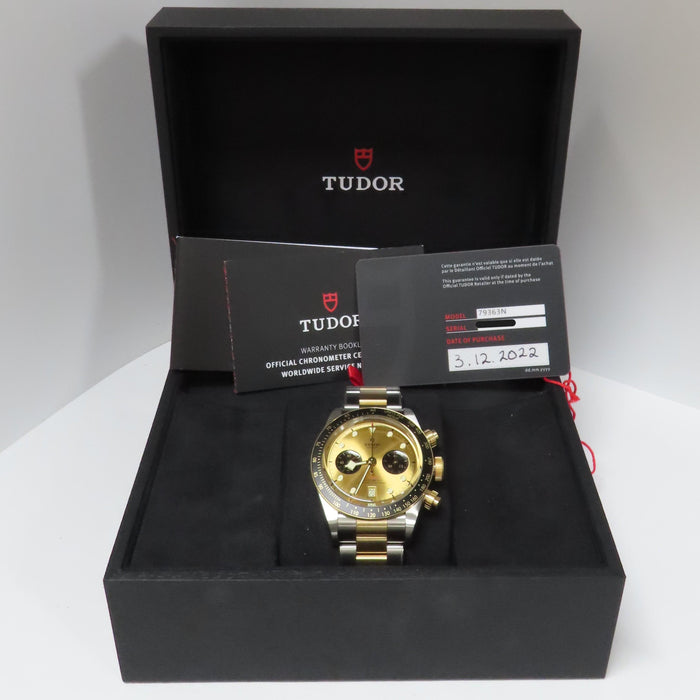 Tudor Black Bay Chronograph Black Dial 18k Yellow Gold & Stainless Steel 79363N