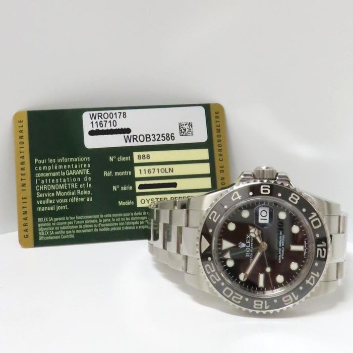 Rolex GMT-Master II Black Dial Stainless Steel Oyster Automatic 40MM 116710LN