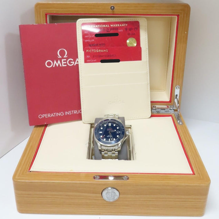 Omega Seamaster Diver Blue Dial Full Size Stainless Steel 212.30.41.20.03.001