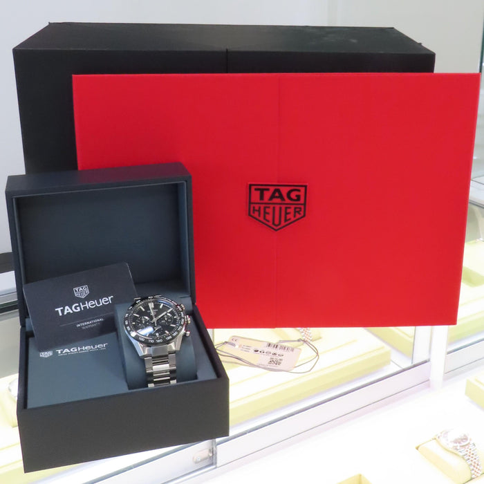 TAG Heuer Carrera 02 Chronograph Black Dial 44mm Stainless Steel CBN2A1B.BA0643