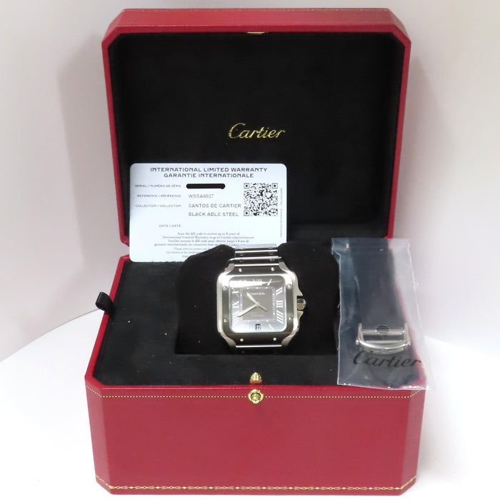 Cartier Santos Large Automatic Stainless Steel Black Dial ADLC WSSA0037 4072