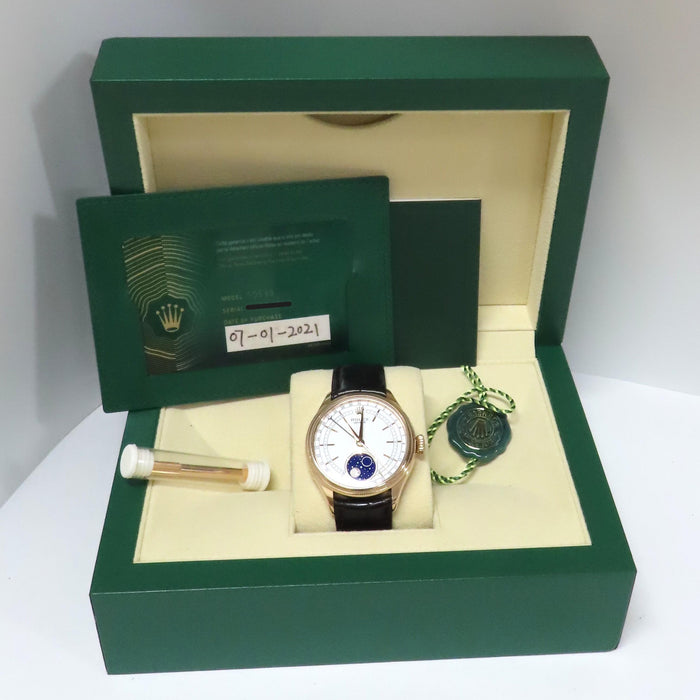 Rolex Cellini Moonphase Automatic Solid 18kt Rose Gold 39mm White Dial 50535
