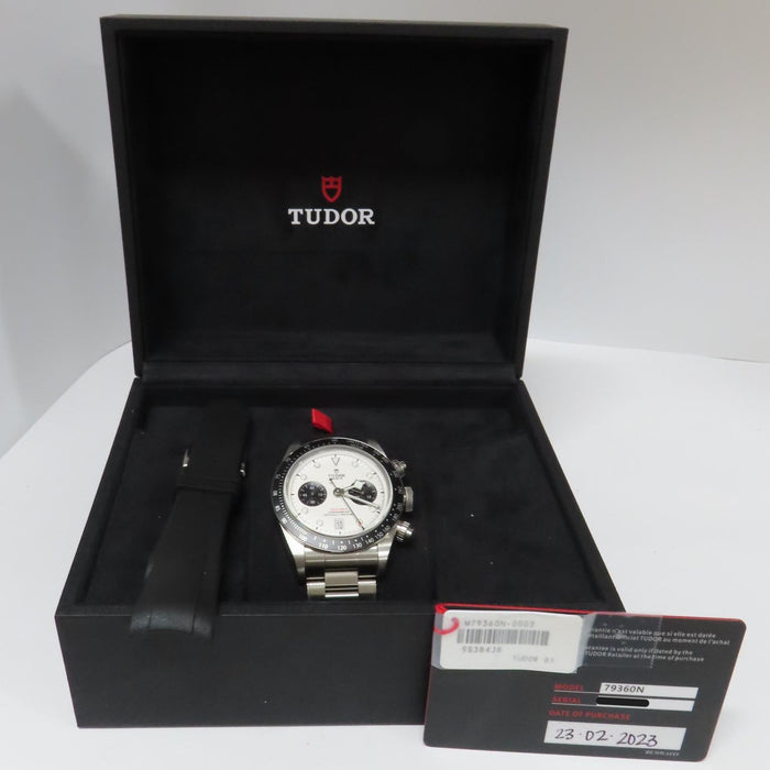 Tudor Black Bay White Dial Panda Chronograph Stainless Steel 79360N