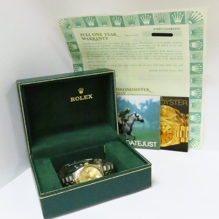 Rolex Datejust 36mm Champagne Dial 18kt Yellow Gold & Stainless Steel 16013
