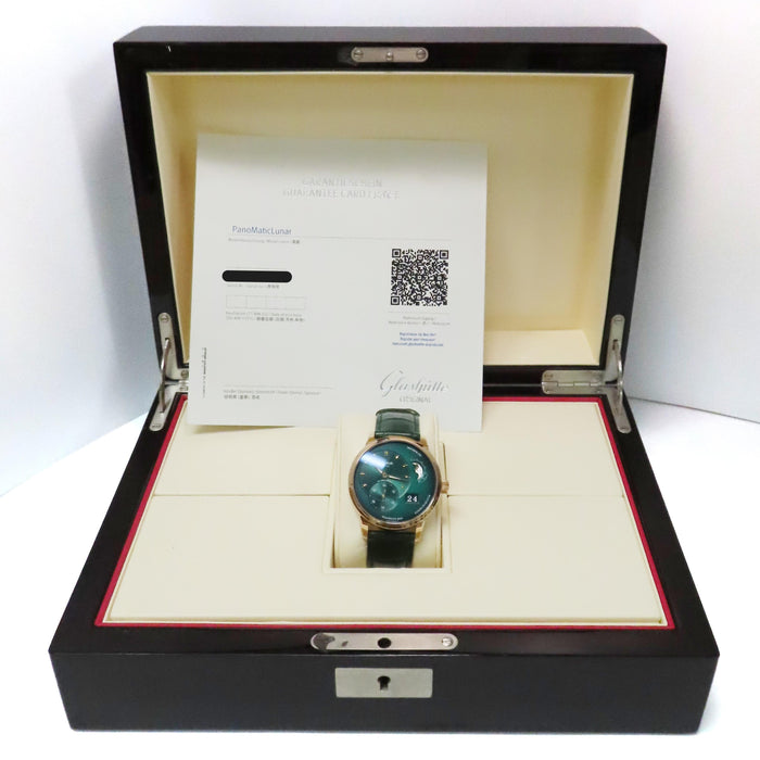 Glashutte Panomatic Lunar Green Dial 18kt Rose Gold 1-90-02-23-35-61