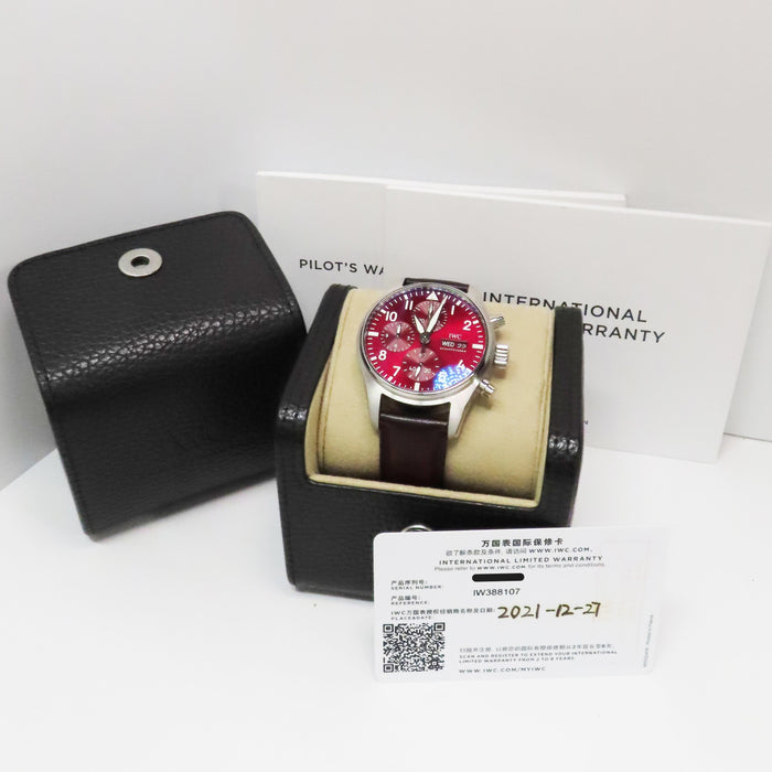 IWC Pilot's Chronograph Year of the Tiger Chinese New Year Steel Red IW388107