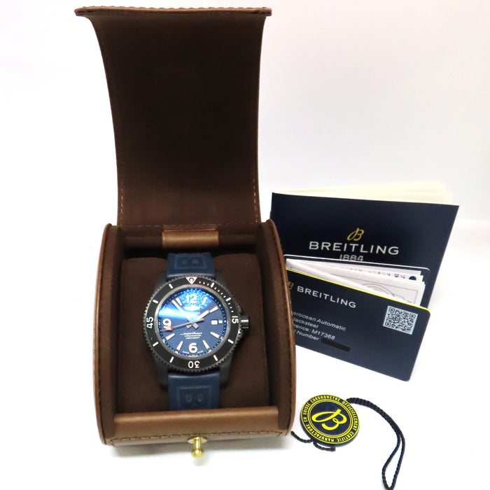 Breitling Superocean Automatic 46 Black Steel Blue Dial  M17368