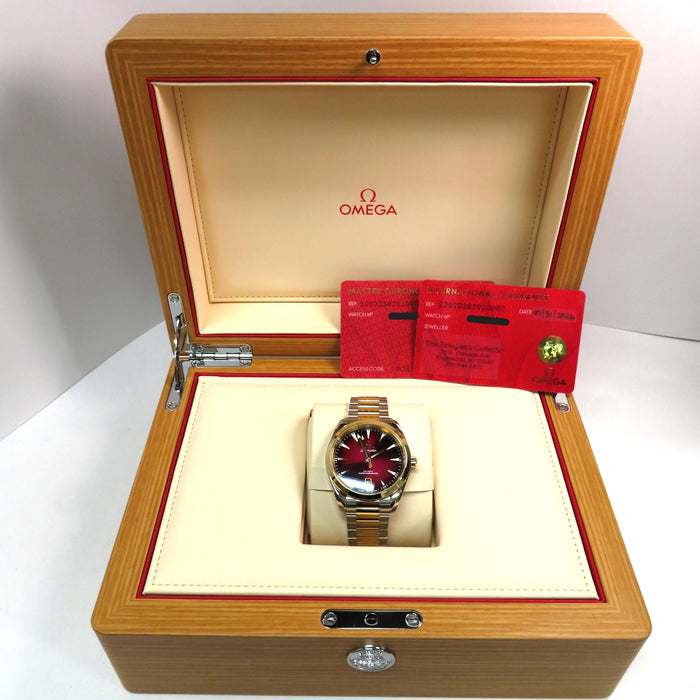 Omega Seamaster Aqua Terra Burgundy Dial 18K & Steel 38MM 220.20.38.20.10.002