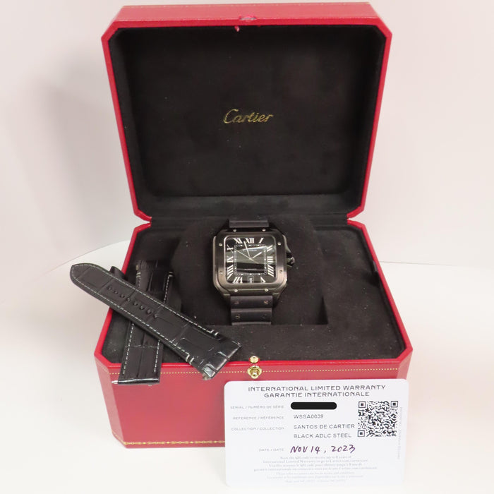 Cartier Santos ADLC Black Dial Stainless Steel Large Model WSSA0039 4072