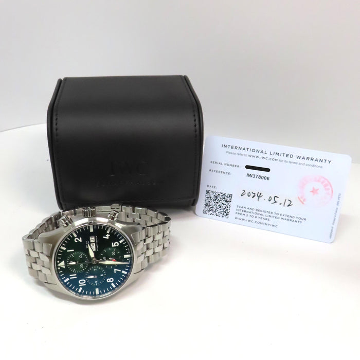 IWC Pilot Chronograph Green 43mm Stainless Steel IW378006