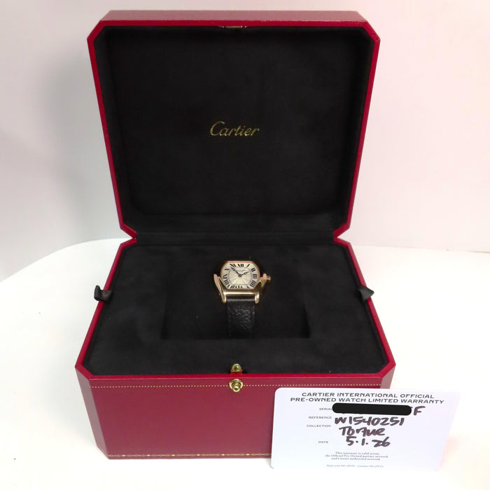 Cartier Torture 18K Rose Gold Manual Wind Silver Dial 28MM W1540251 2645F