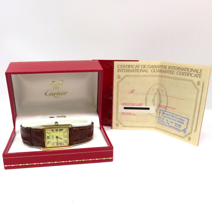 Cartier Tank de Must Vermeil Gold 20mm Quartz W1003153