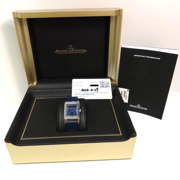 Jaeger LeCoultre Reverso Tribute Small Seconds Blue Dial Steel 214.8.62 Q3978480