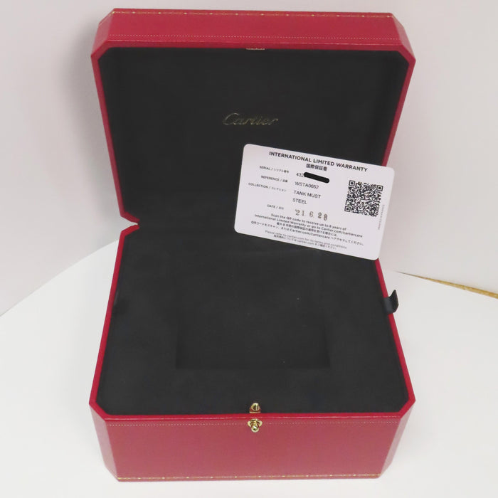 Cartier Tank Must de Cartier Quartz Silver Dial Stainless Steel WSTA0052