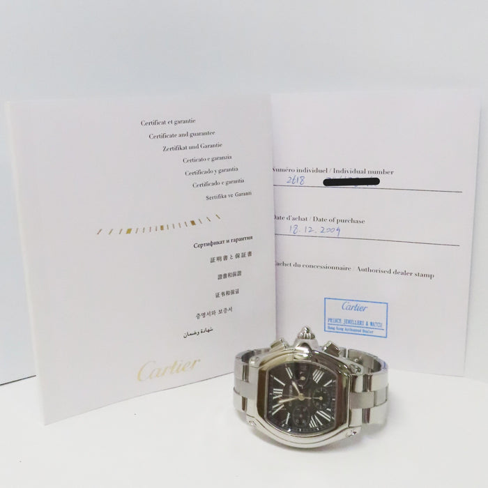 Cartier Roadster Chronograph XL Black Dial Automatic Steel W62020X6 2618