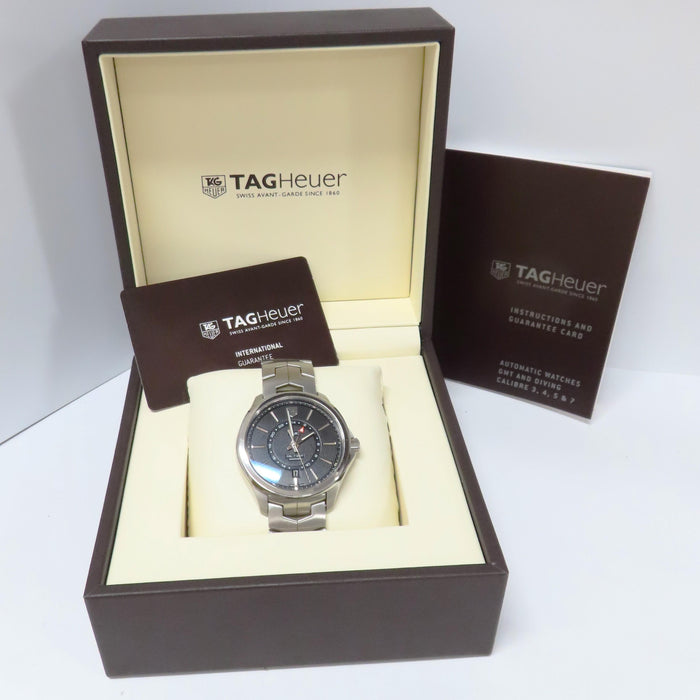 Tag Heuer Link GMT Black Dial Stainless Steel Automatic 42MM WAT201A