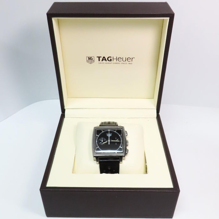 Tag Heuer Monaco Black Dial 38mm Automatic Chronograph Stainless Steel CS2110