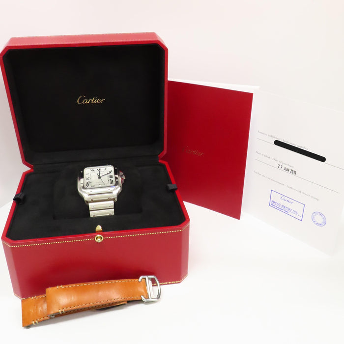 Cartier Santos De Cartier Large Silver Dial Automatic Steel WSSA0018 4072
