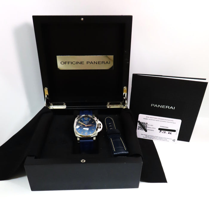 Panerai Luminor Marina GMT Blue Dial 10 Days 44mm Stainless Steel PAM00986