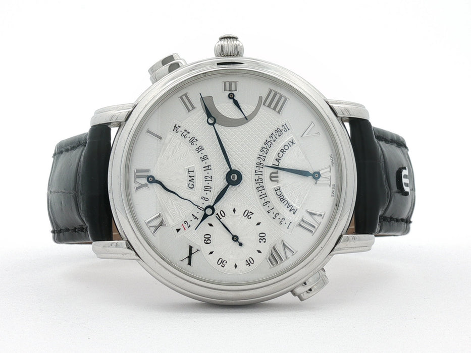 Maurice Lacroix Masterpiece Double Retrograde Silver Dial Stainless Steel MP7018