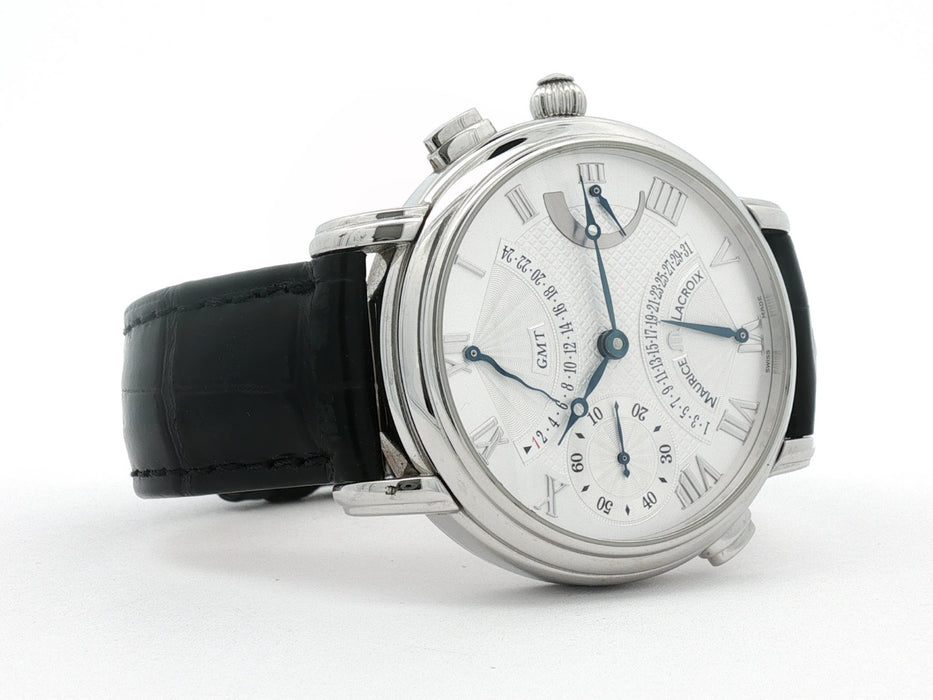 Maurice Lacroix Masterpiece Double Retrograde Silver Dial Stainless Steel MP7018