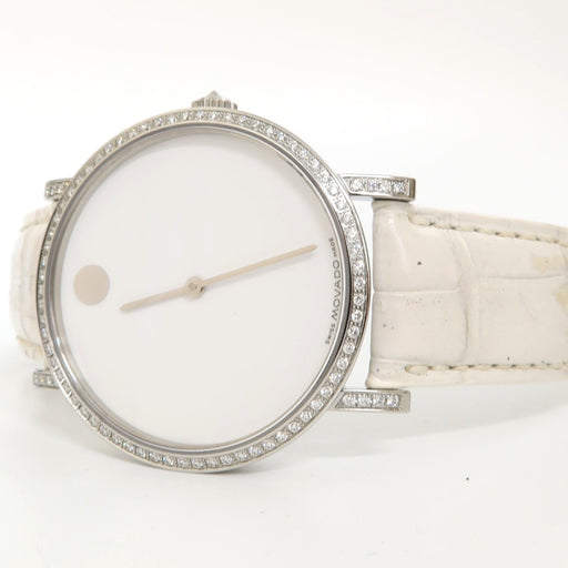 Movado Museum White Dial Stainless Steel Factory Diamond Case 32MM 84 F4 1890 S