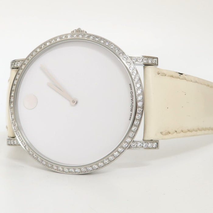 Movado Museum White Dial Stainless Steel Factory Diamond Case 42MM 84 F4 1891 S