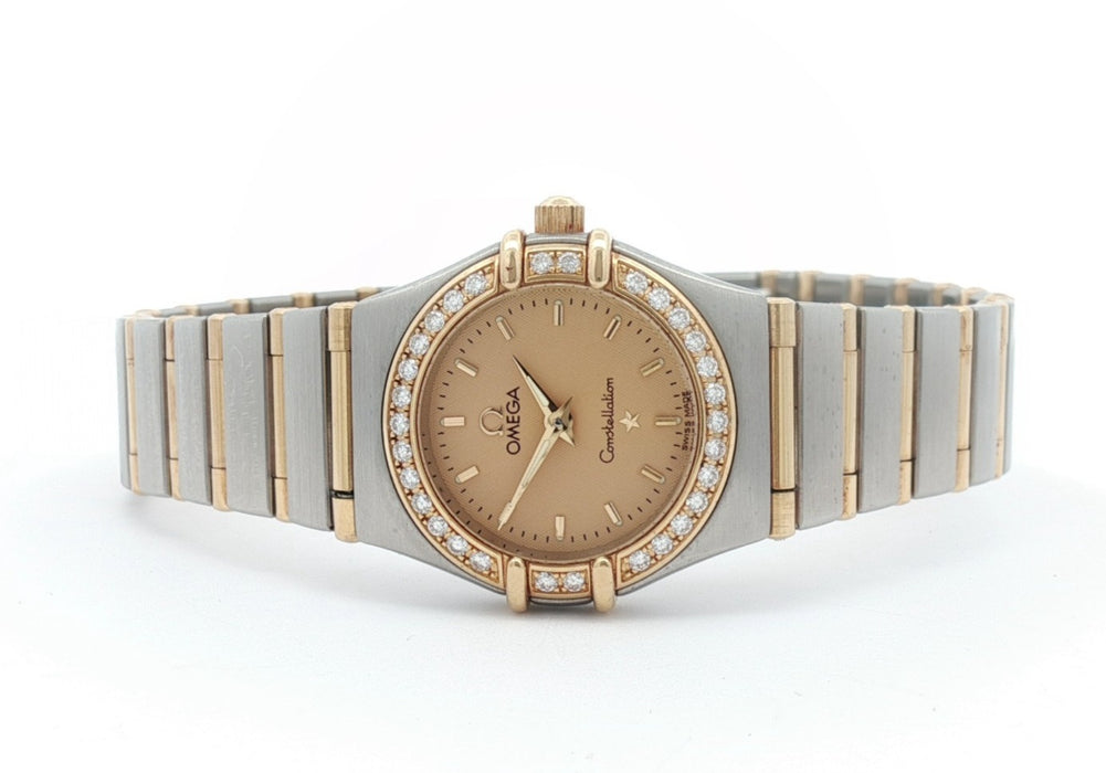 Omega Constellation Factory Diamond Bezel Gold Dial 18K Gold & Steel 1267.10