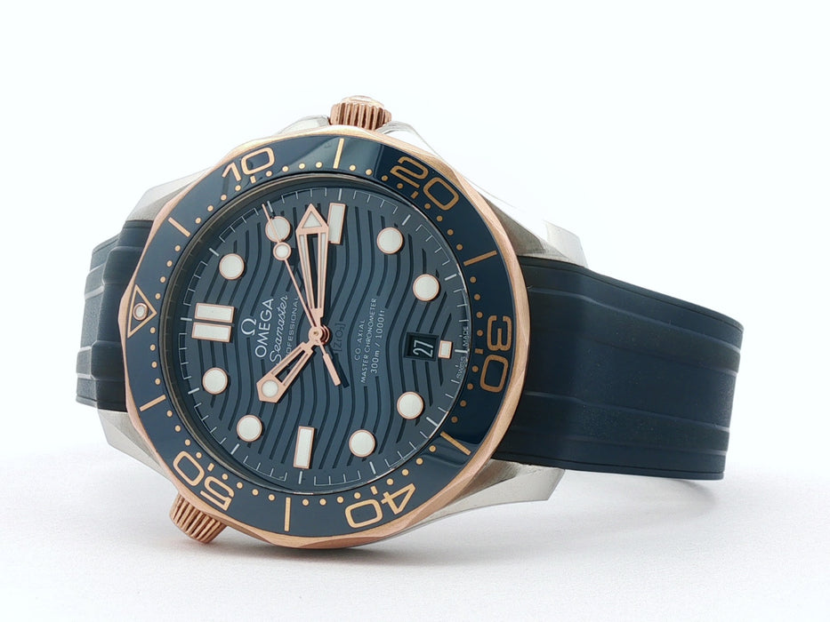 Omega Seamaster Blue Dial 42MM 18kt Rose Gold & Steel 42MM 210.22.42.20.03.002