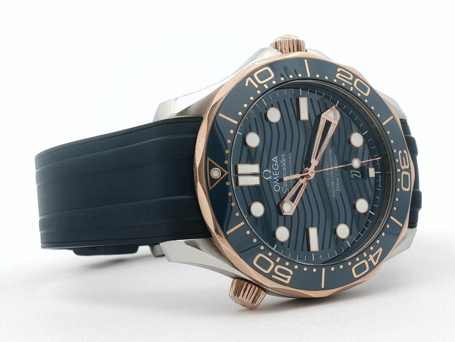Omega Seamaster Blue Dial 42MM 18kt Rose Gold & Steel 42MM 210.22.42.20.03.002