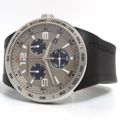 Porsche Design Flat Six Grey Dial Chronograph Rubber Strap 44MM Quartz P6320