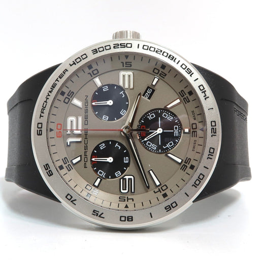 Porsche Design Flat Six Grey Dial Chronograph Rubber Strap 44MM Quartz P6320