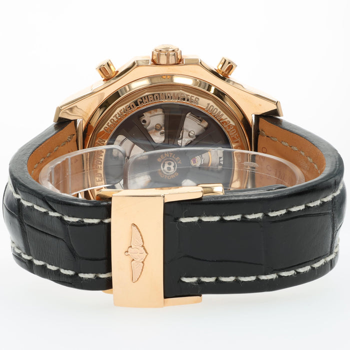 Breitling Bentley Barnato Black Dial Solid 18kt Rose Gold Chronograph R25366
