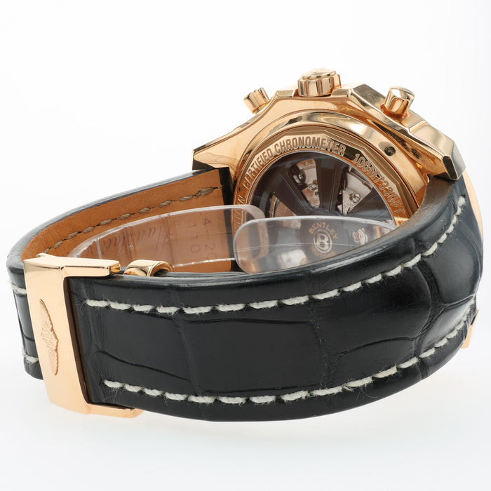 Breitling Bentley Barnato Black Dial Solid 18kt Rose Gold Chronograph R25366