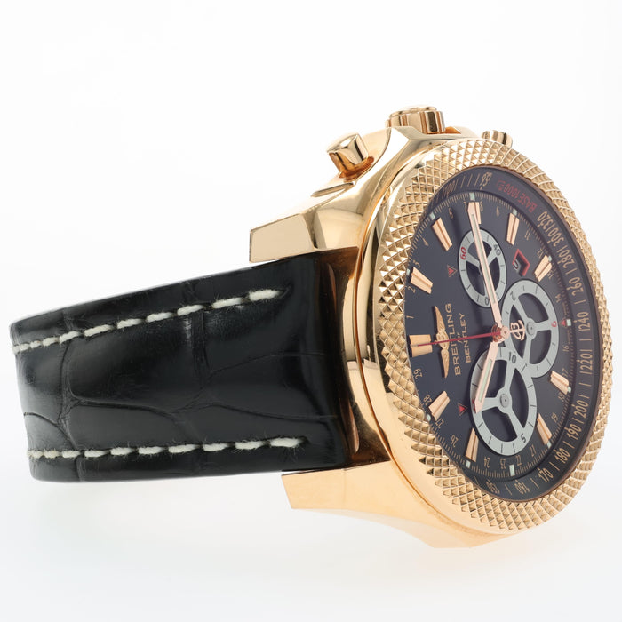 Breitling Bentley Barnato Black Dial Solid 18kt Rose Gold Chronograph R25366