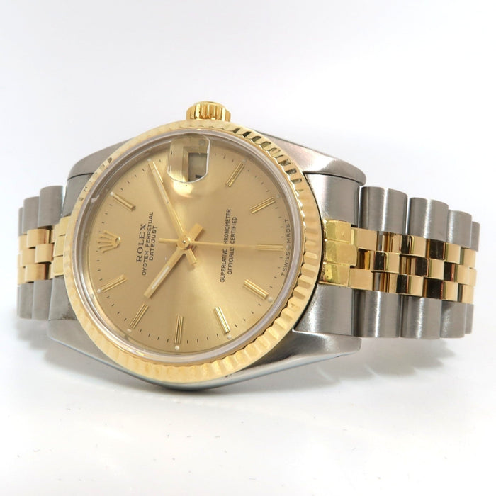 Rolex Datejust 31 18k Yellow Gold & Stainless Steel Jubilee Champagne Dial 68273