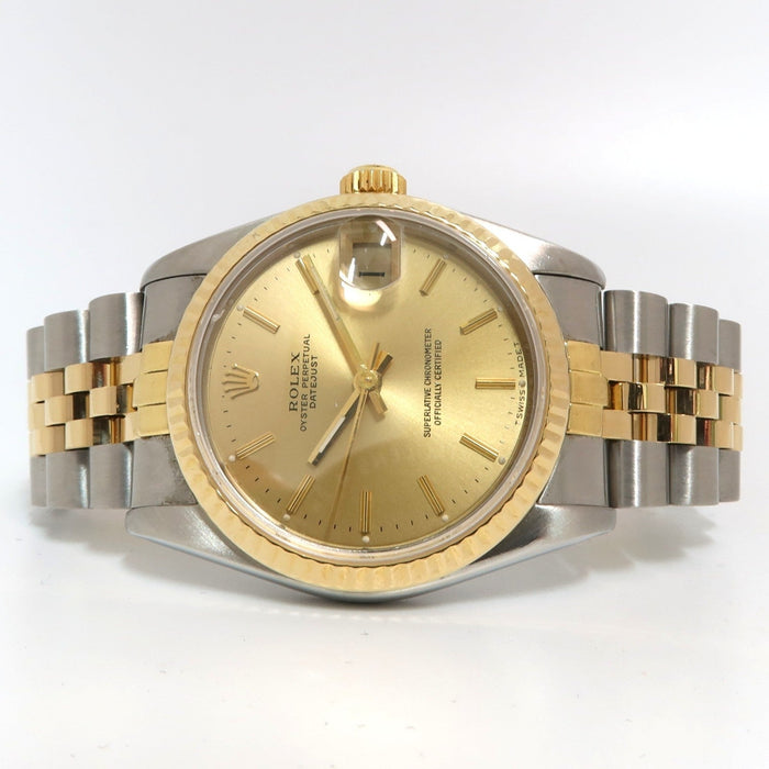 Rolex Datejust 31 18k Yellow Gold & Stainless Steel Jubilee Champagne Dial 68273