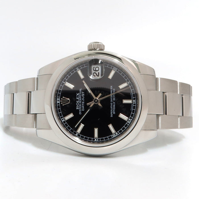 Rolex Datejust 31 Black Dial Oyster Bracelet Stainless Steel Automatic 178240