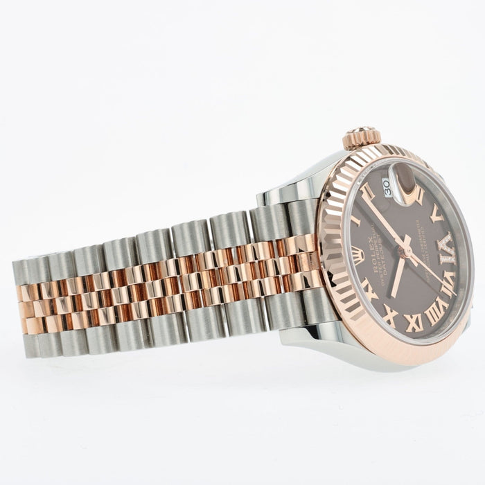 Rolex Datejust 31 Chocolate Roman Dial 18k Rose Gold and Stainless Steel 278271