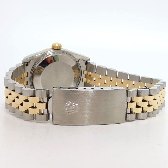 Rolex Datejust 31 Midsize Black Diamond Dial Solid 18k Yellow Gold & Steel 68273