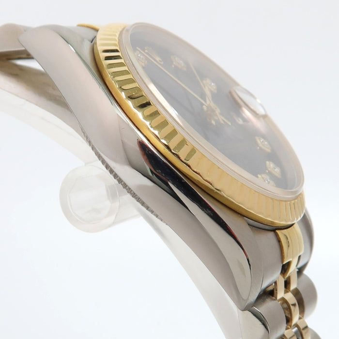 Rolex Datejust 31 Midsize Black Diamond Dial Solid 18k Yellow Gold & Steel 68273