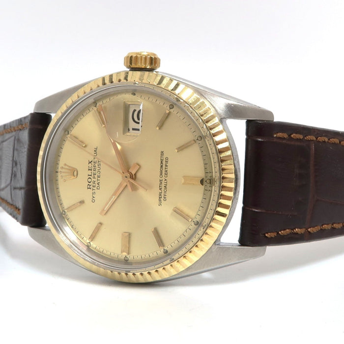 Rolex Datejust 36 14kt Yellow Gold & Stainless Steel Champagne Dial 1601