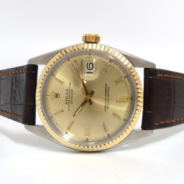 Rolex Datejust 36 14kt Yellow Gold & Stainless Steel Champagne Dial 1601
