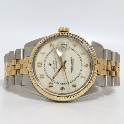 Rolex Datejust 36 18kt Yellow Gold & Stainless Steel White Boiler Dial 16013