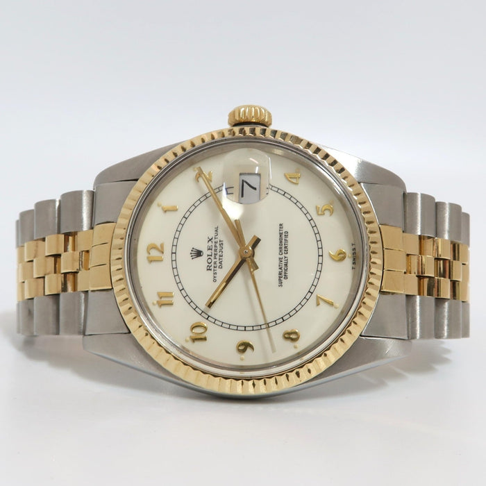 Rolex Datejust 36 18kt Yellow Gold & Stainless Steel White Boiler Dial 16013