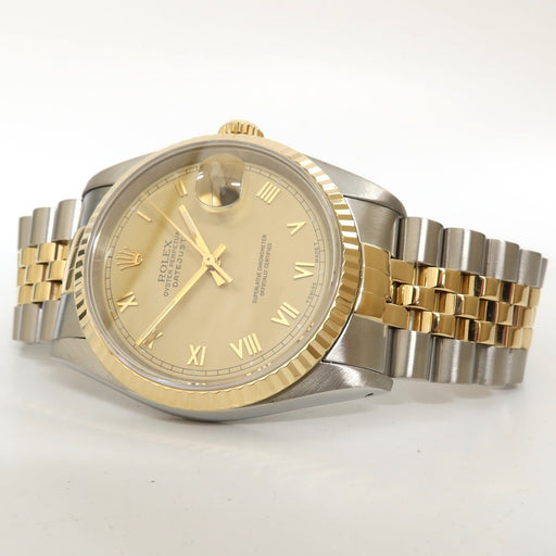Rolex Datejust 36 18kt Yellow Gold & Steel Lemon Yellow Roman Dial 16233